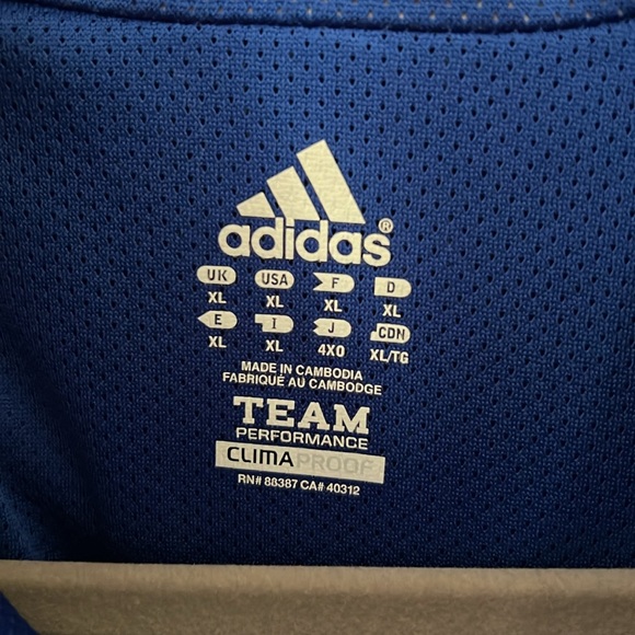 Men’s blue Adidas team performance claims proof pullover - Picture 3 of 4